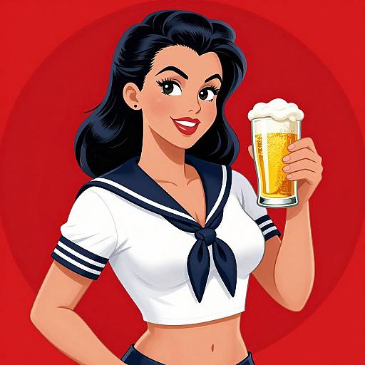 Sailor Pin-Up with Beer