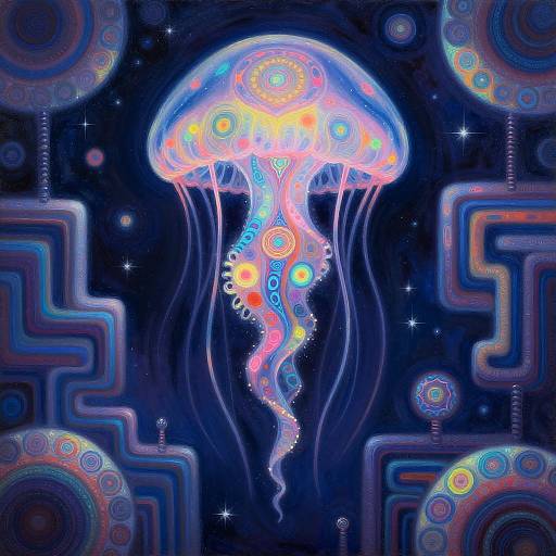 Surreal Psychedelic Astral Jellyfish