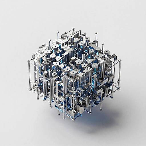 Futuristic Quantum Circuit Network Visualization