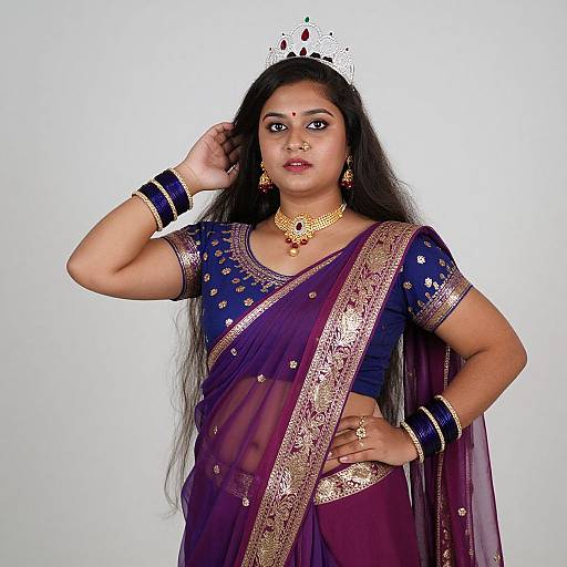 Realistic Plus Size Indian Princess Portrait