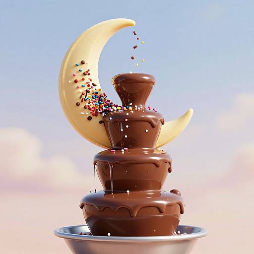 Whimsical 3D Chocolate Fountain Fantasy