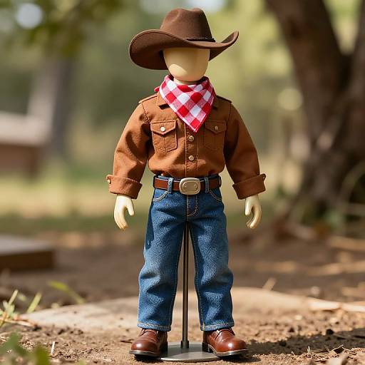 Rustic Cowboy Mannequin in Nature