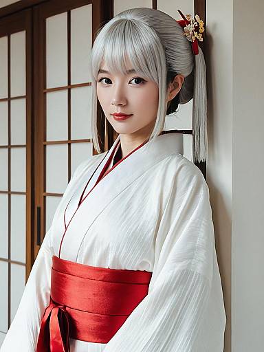 Ganyu-Inspired Kimono Woman Portrait