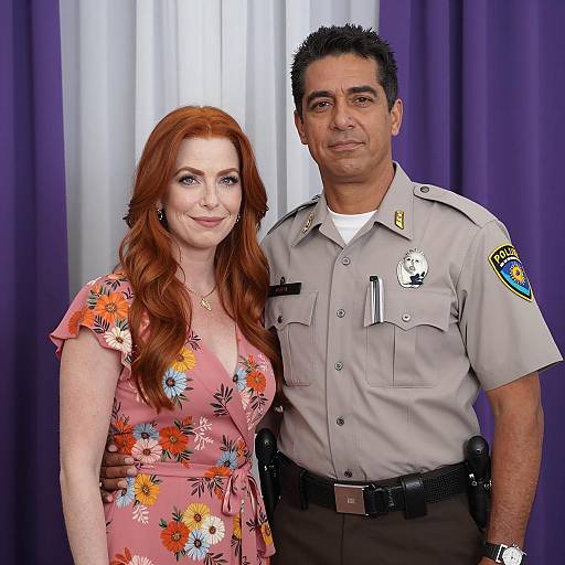 Portrait of Woman and Police Officer