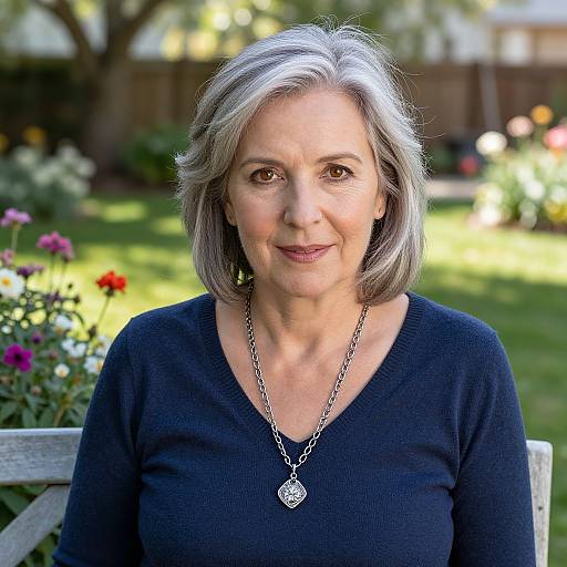 Graceful Woman in Sunny Garden