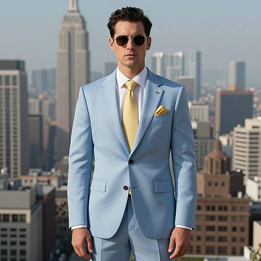 Stylish Man Portrait with Cityscape