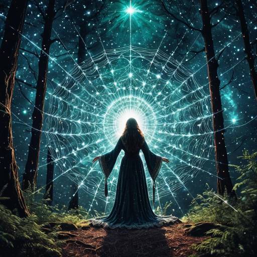 Celestial Dream Weaver in Cosmic Forest