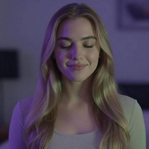 Young Woman with Purple-Tinged Hair