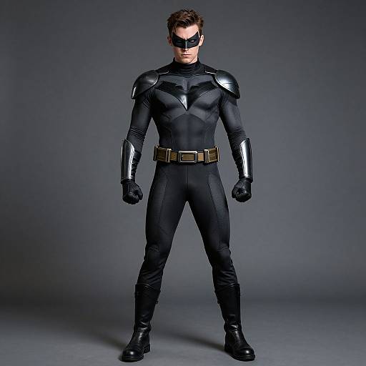 Man in Nightwing Superhero Costume