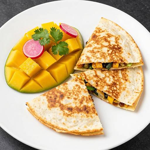 Golden Quesadillas with Mango Salad
