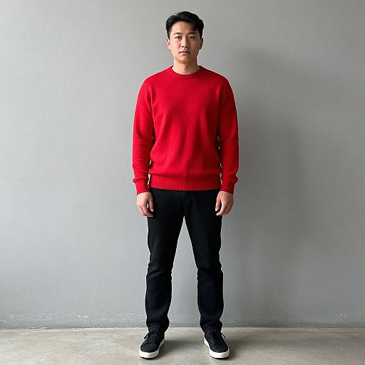 Man in Red Sweater Outfit