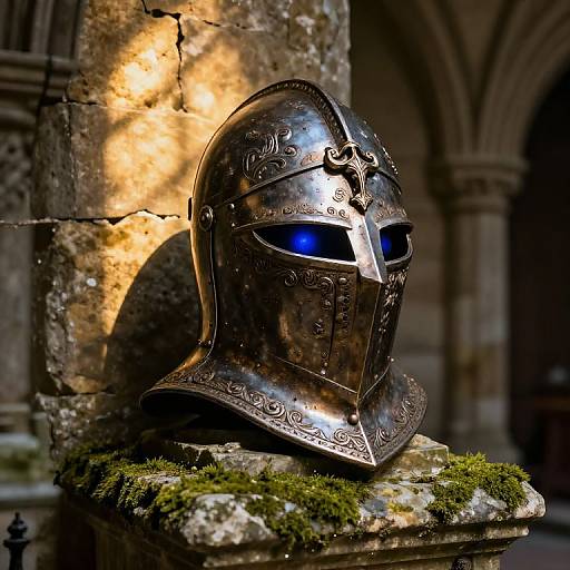 Weathered Knight Helmet in Castle