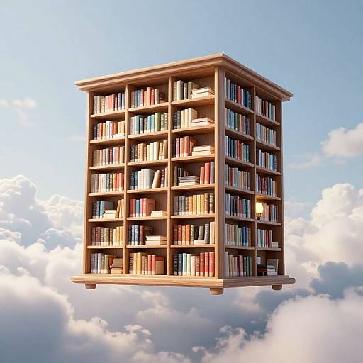 Whimsical Floating 3D Library