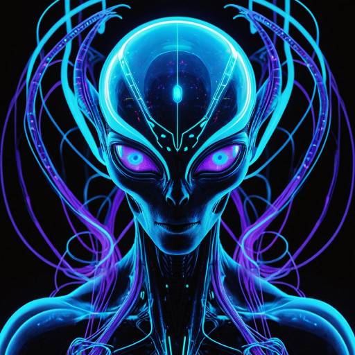 Translucent Alien Envoy with Holographic Symbols