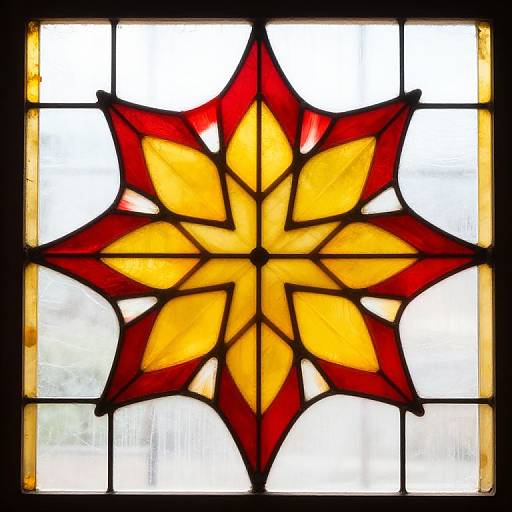 Symmetrical Star Stained Glass Design