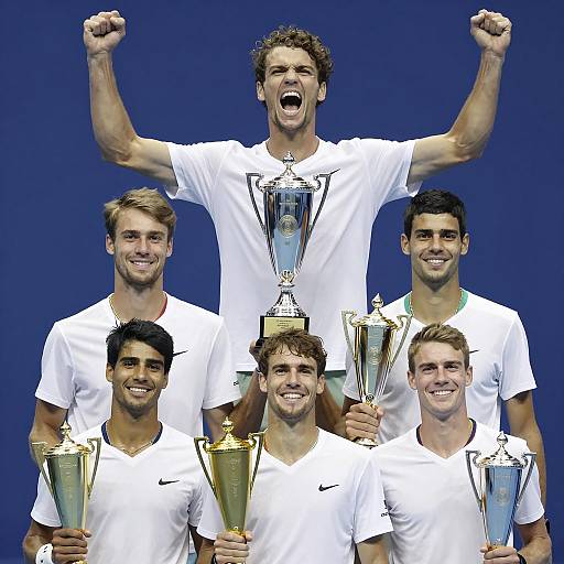 Celebrating Tennis Triumph with Champions