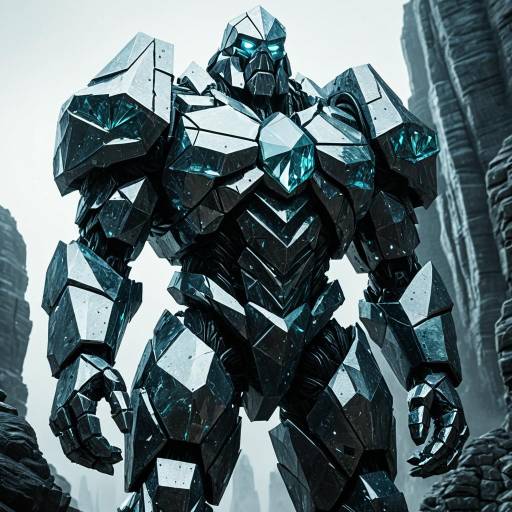 Towering Crystal Golem Robot