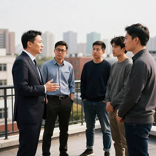 Business Meeting on a Rooftop