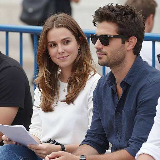 Casual outdoor portrait of man and woman sitting together