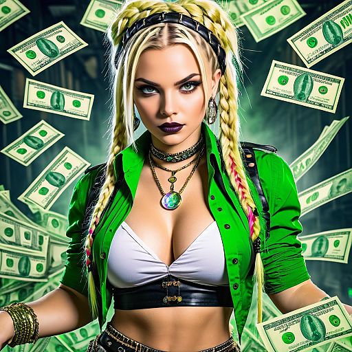 Confident Thug with Multicolored Braids Confident Thug with Multicolored Braids