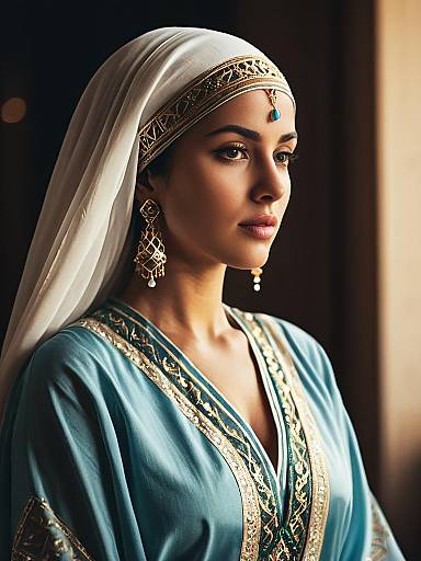 Regal Arabian Dress Cinematic Editorial Portrait