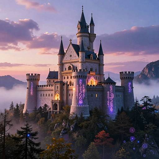 Mystical Fantasy Castle at Twilight