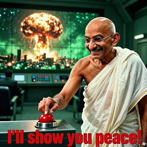 Evil Gandhi Nuclear Command Poster
