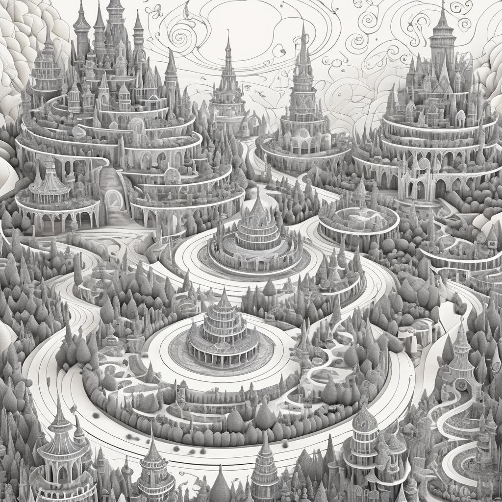 Whimsical Dreamlike Landscape Map Design