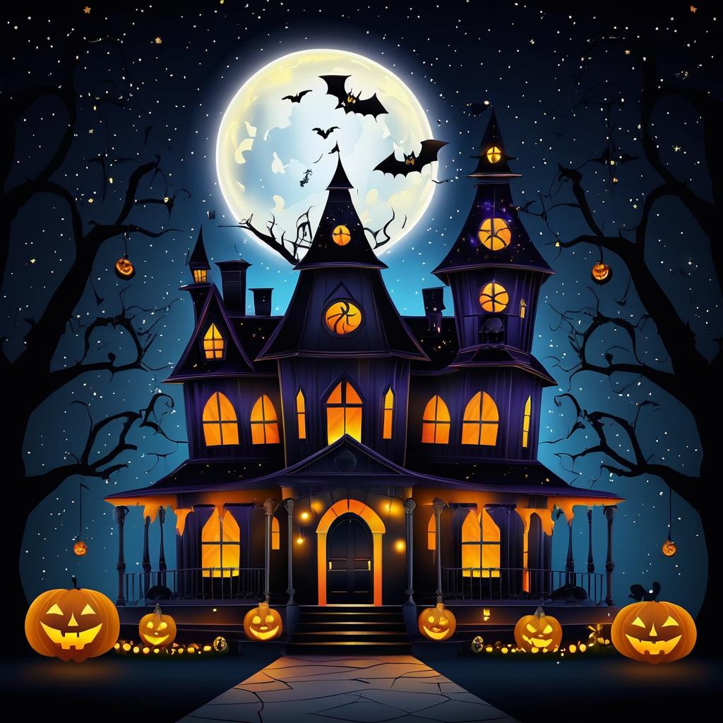 Halloween Haunted House with Spooky Decor