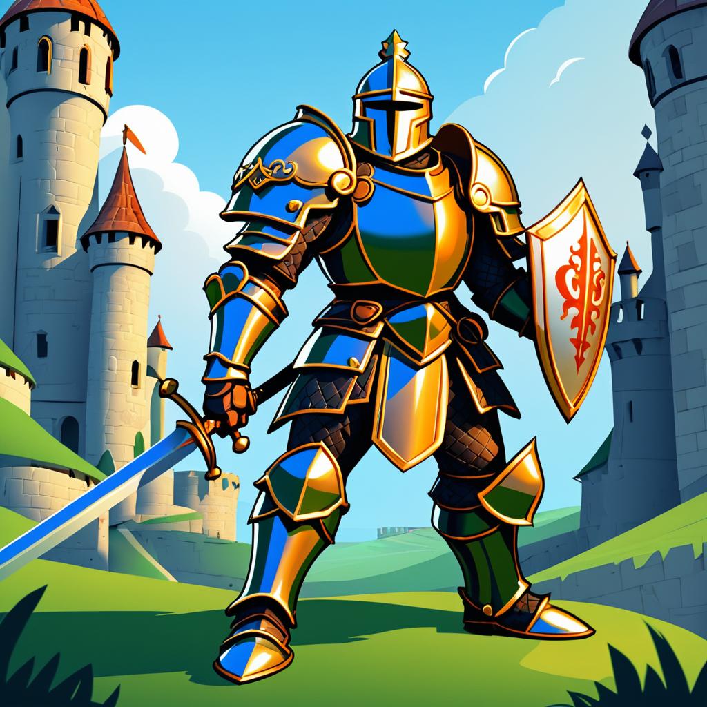 Brave Knight Character Illustration by Bonehaus