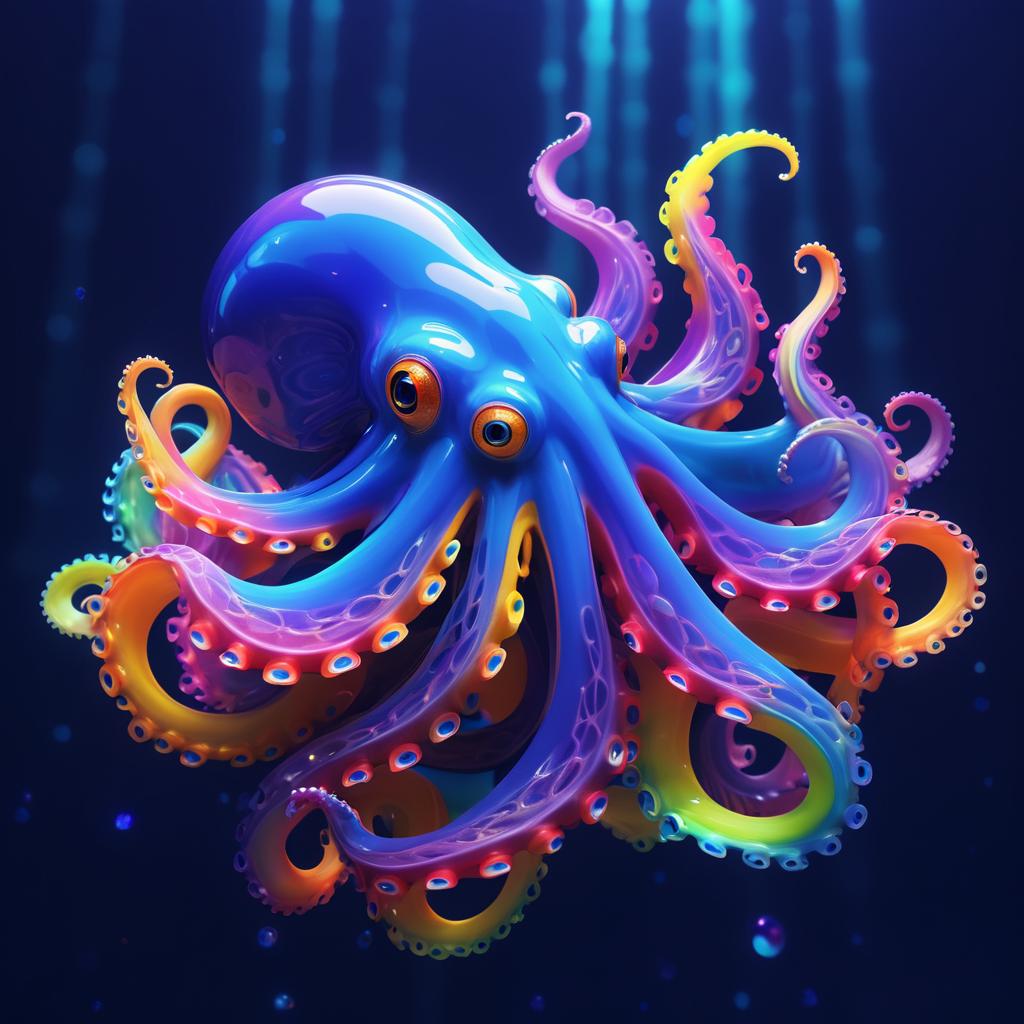 Colorful Whimsical Octopus in Cinematic Style