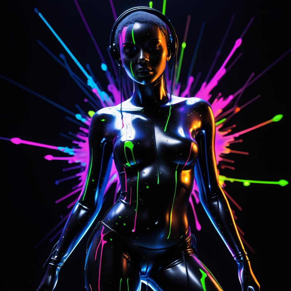 Fluorescent Cyberpunk Mannequin Art