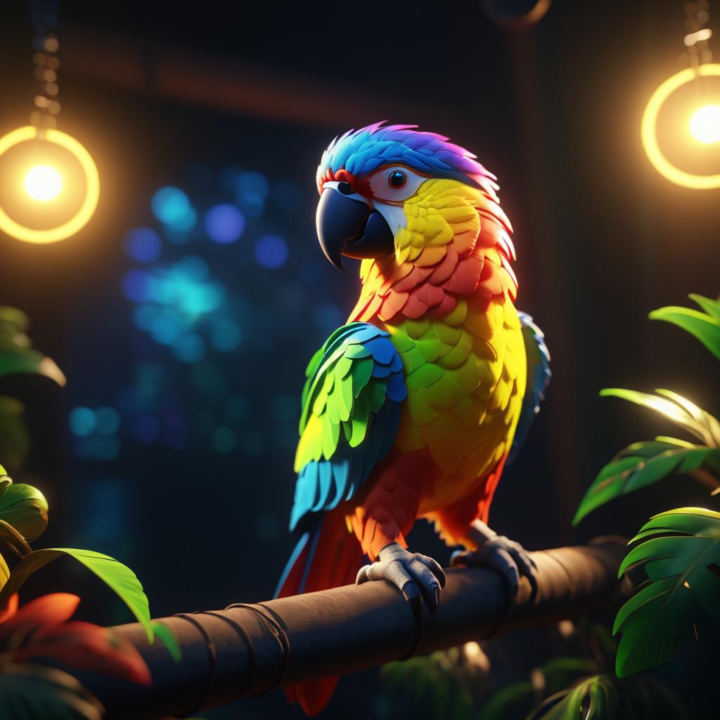 Cinematic Claymation Parrot Art