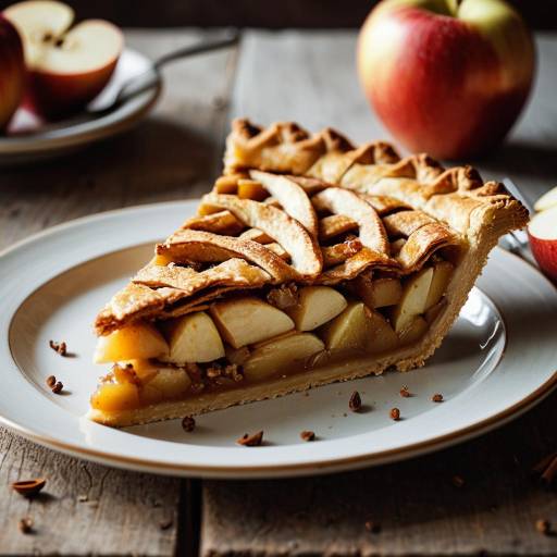 Slice of Homemade Apple Pie on Plate