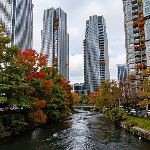 Autumn Skyscrapers Embracing Nature