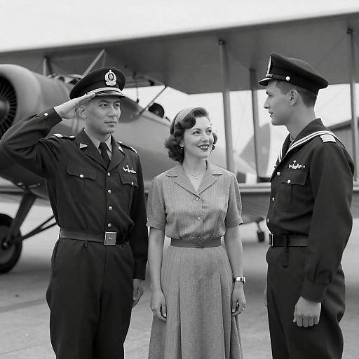 Vintage Navy Biplane with 1920s Ensemble