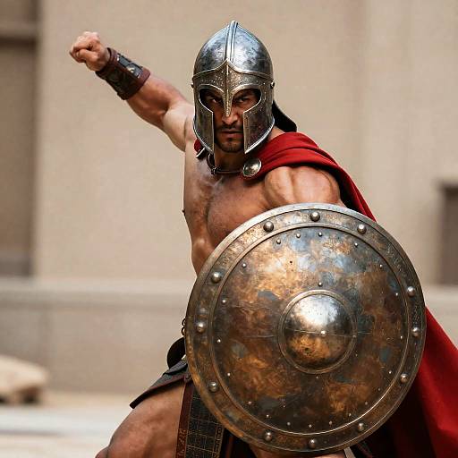 Dynamic Male Warrior in Action Pose