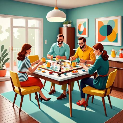 Friends Playing Board Game in Modern Dining Room