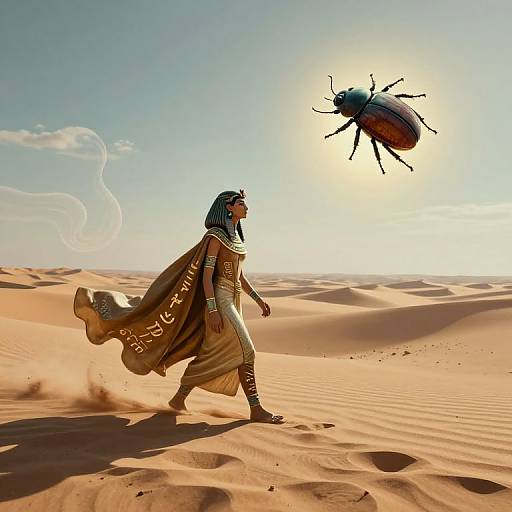 Surreal Egyptian Dreamscape with Time