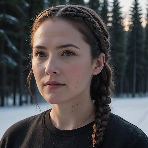 Twilight Snowy Forest Braided Portrait