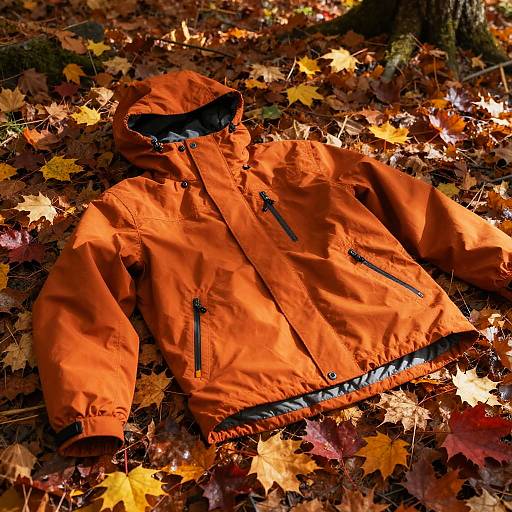 Autumn Jacket on Leafy Forest Bed