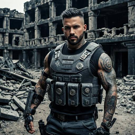 Tattooed Mercenary in Grimdark Ruins