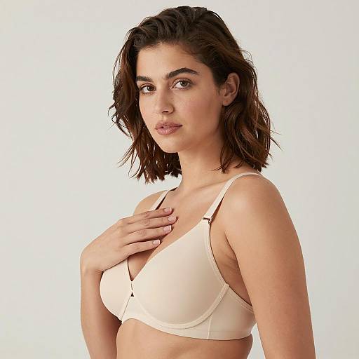 Woman Wearing Light Beige Bra
