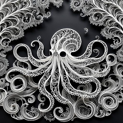 Intricate Octopus and Organic Horror Scene Intricate Octopus and Organic Horror Scene