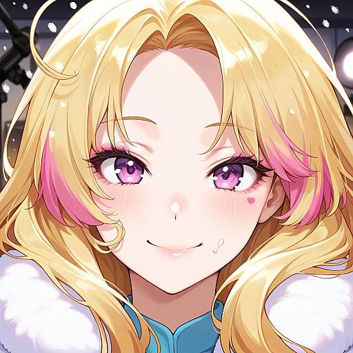 Colorful Fantasy Portrait of a Smiling Girl