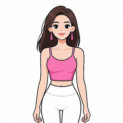 Smiling Woman in Bright Pink Top