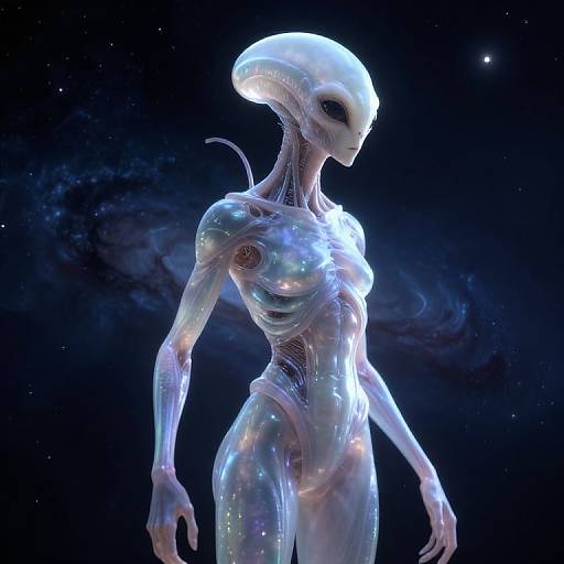 Iridescent Humanoid Alien Concept