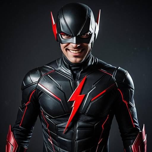 Black Flash Cosplay Costume with Red Lightning