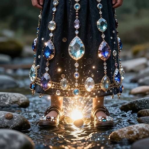 Extreme Close-Up of Enchanted Gemstone Fashion