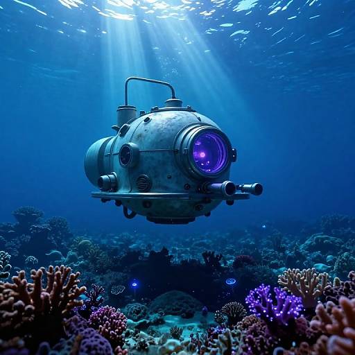 Vintage Underwater Sci-Fi Scene